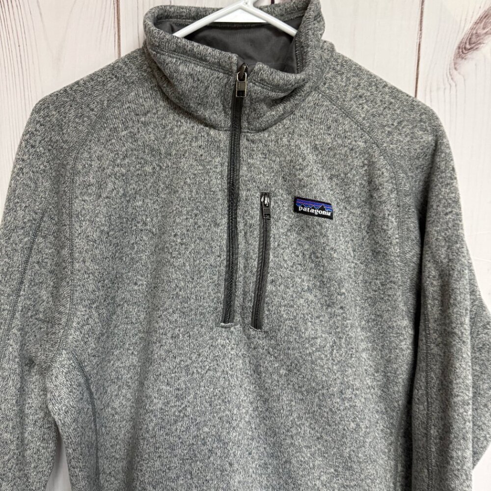 Patagonia Men’s Better Sweater 1/4 Zip Large Stone Heather EUC - Picture 2 of 9